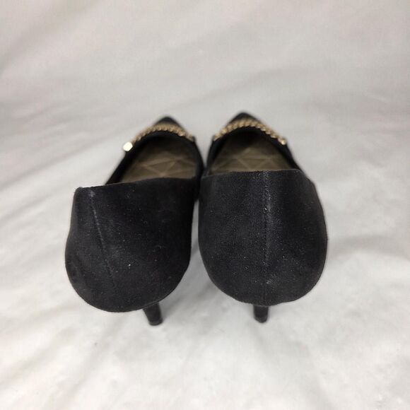 Coach And Four Black Suede Pumps Pointed Toe Low Stilettos Heels Sz 9 - Picture 6 of 8